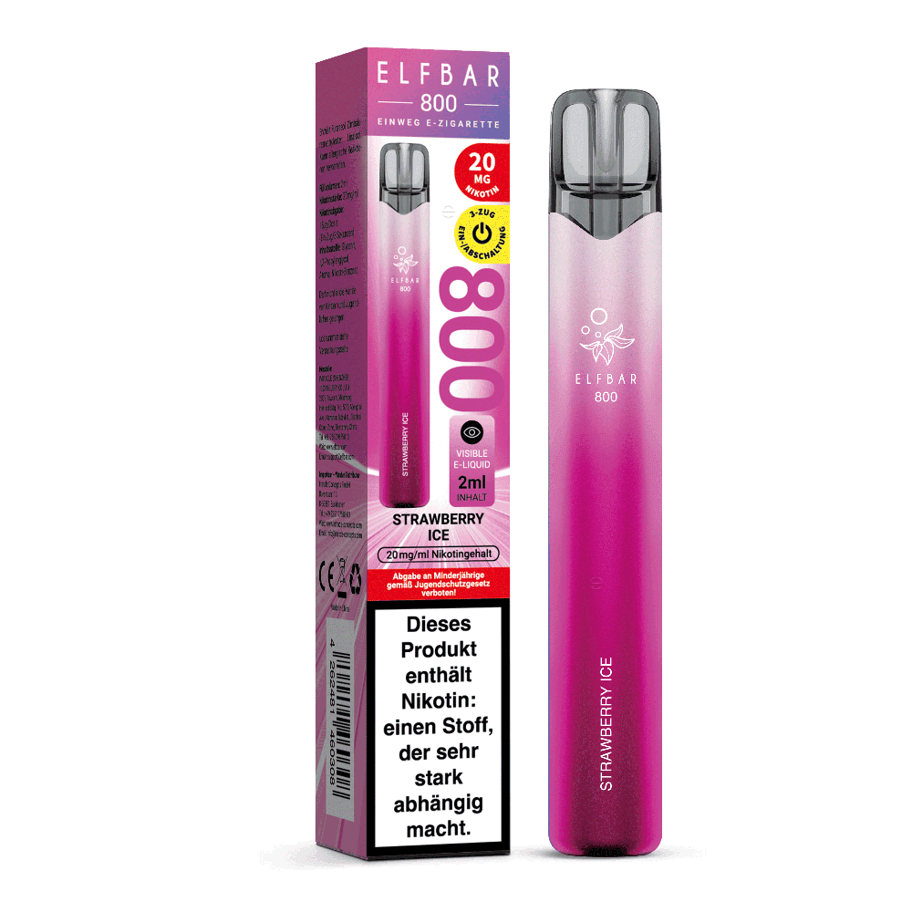 Elfbar 800 Einweg E-Zigarette - Strawberry Ice - 20mg