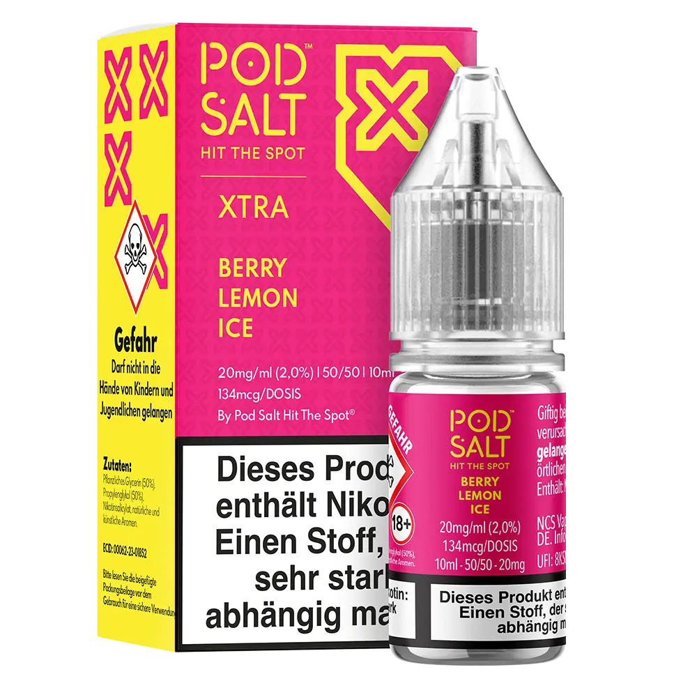 Pod Salt Xtra Nikotinsalz - Berry Lemon Ice - Liquid 20mg 10ml