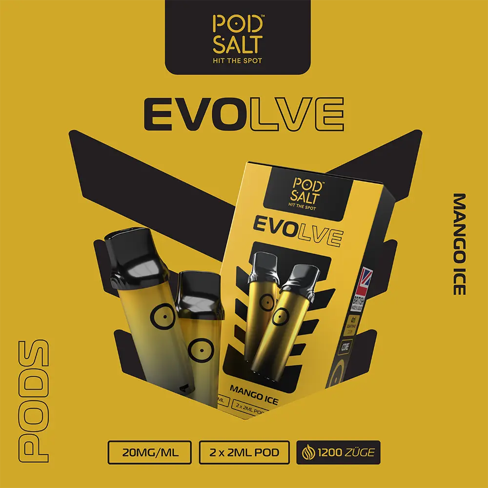 2x Pod Salt Evolve Einweg Pod - Mango Ice - 20mg Nikotinsalz 2ml