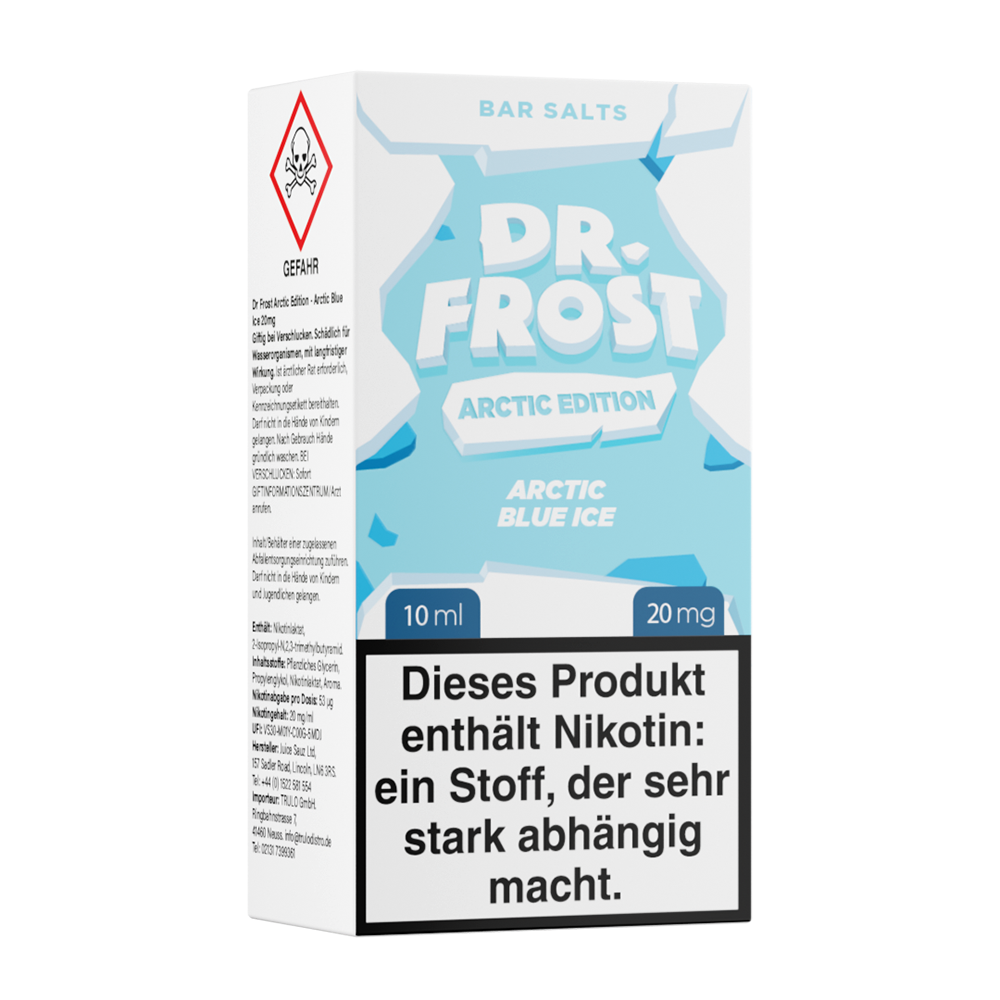 Dr. Frost Nikotinsalz - Arctic Blue Ice - Liquid 20mg 10ml Flasche Dr. Frost Nikotinsalz - Arctic Blue Ice - Liquid 20mg 10ml Flasche