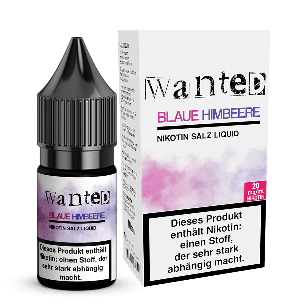 Wanted Nikotinsalz - blaue Himbeere - Overdosed 10ml Liquid 20mg