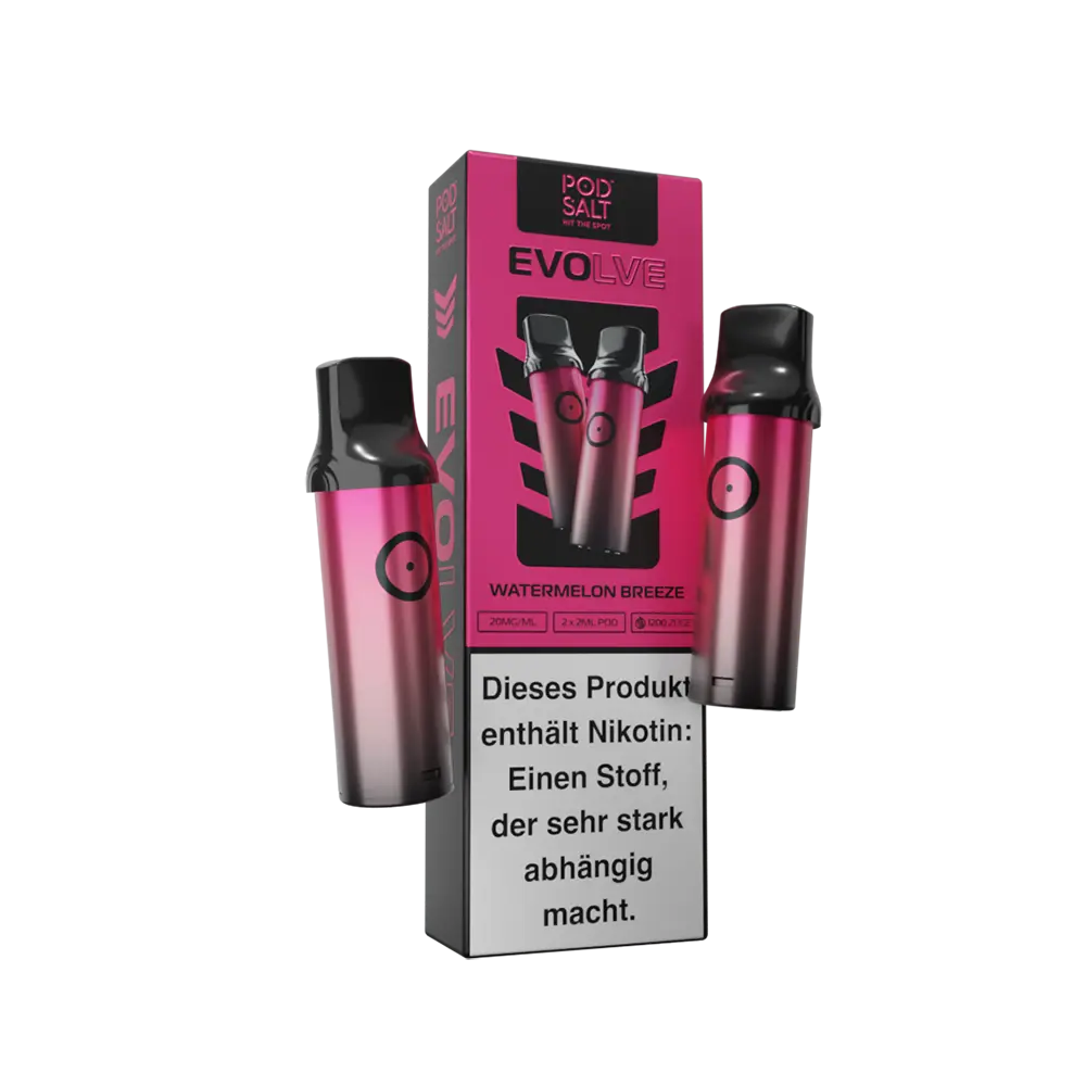 2x Pod Salt Evolve Einweg Pod - Watermelon Breeze - 20mg Nikotinsalz 2ml 2x Pod Salt Evolve Einweg Pod - Watermelon Breeze - 20mg Nikotinsalz 2ml