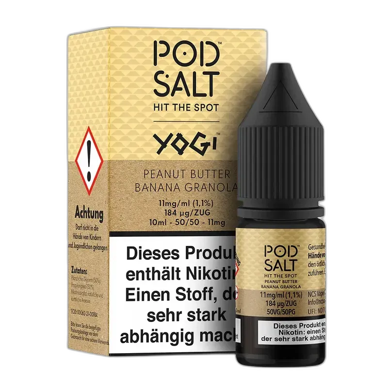 Pod Salt Fusion - Peanut Butter Banana Granola Bar - 10ml Liquid 11mg Nikotinsalz