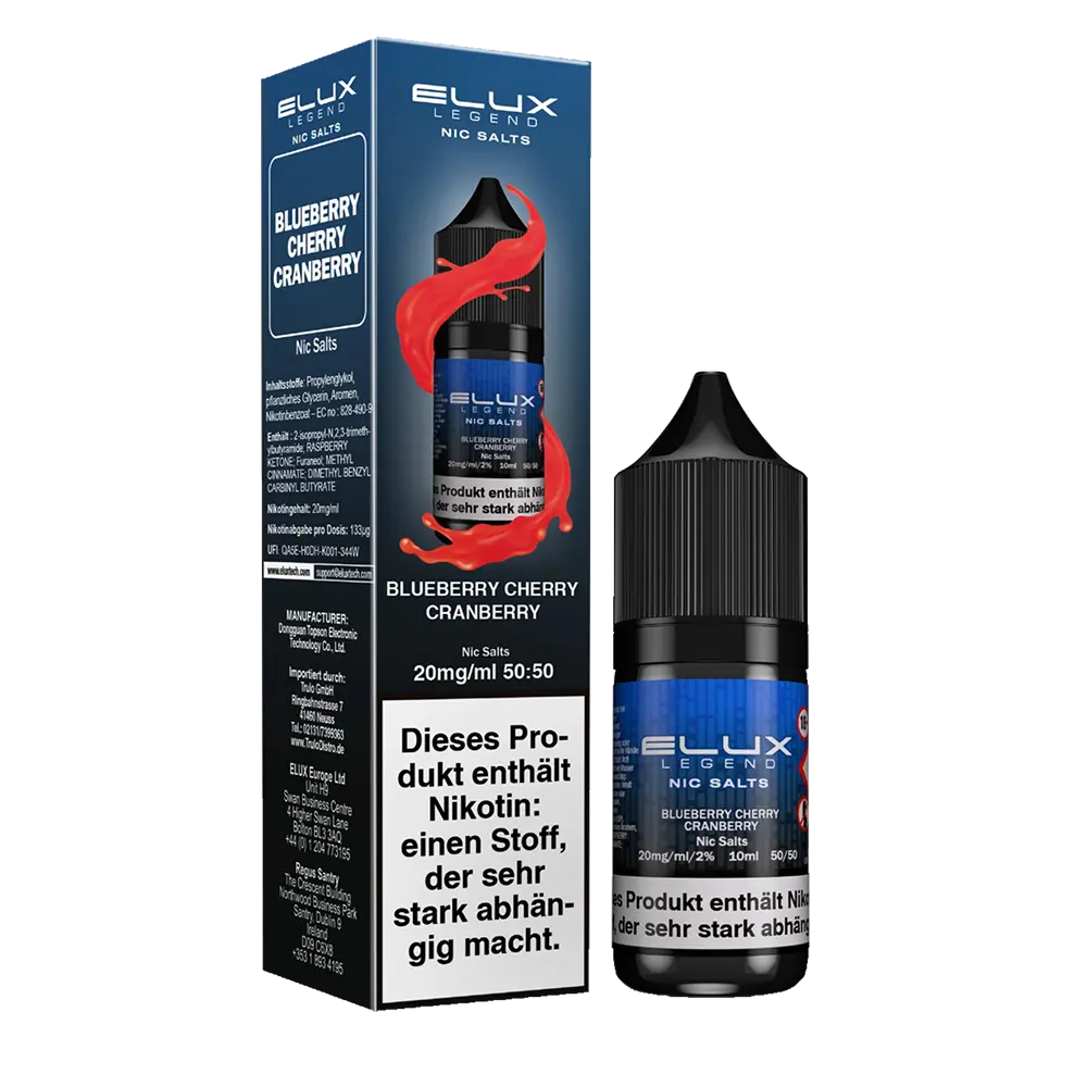 Elux Nikotinsalz - Blueberry Cherry Cranberry - Liquid 10mg 10ml