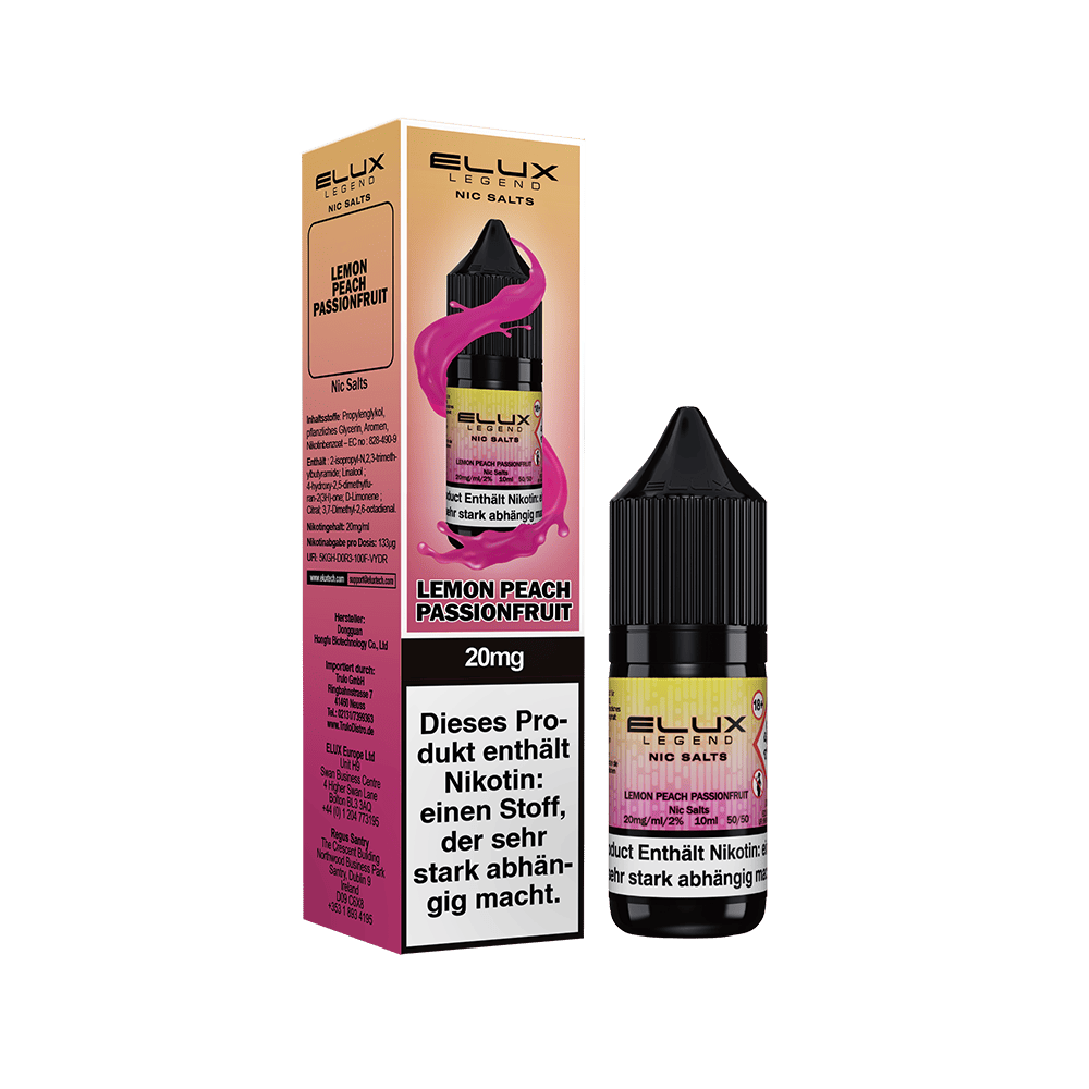 Elux Nikotinsalz - Lemon Peach Passion - Liquid 20mg 10ml