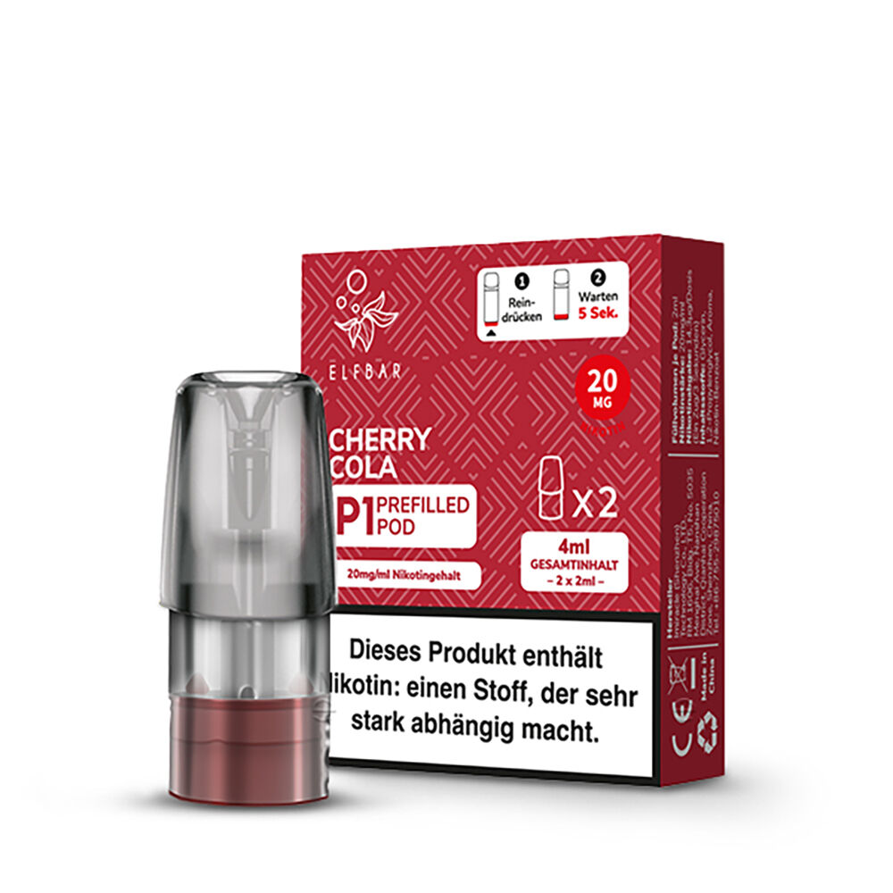 2x Elfbar Mate 500 Einweg P1 Pod - Cherry Cola  - 20mg Nikotinsalz 2ml