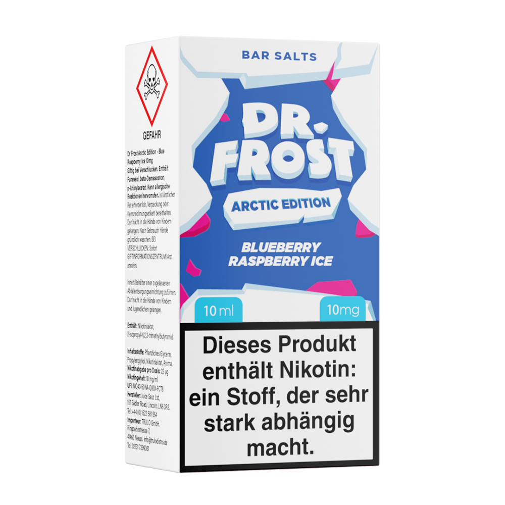 Dr. Frost Nikotinsalz - Blue Raspberry Ice - Liquid 10mg 10ml Flasche