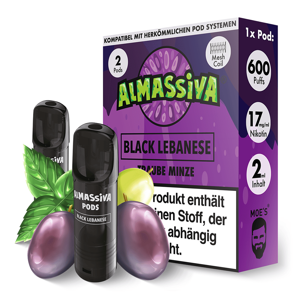2x Almassiva Einweg Pod - Black Lebanese - 17mg 2ml