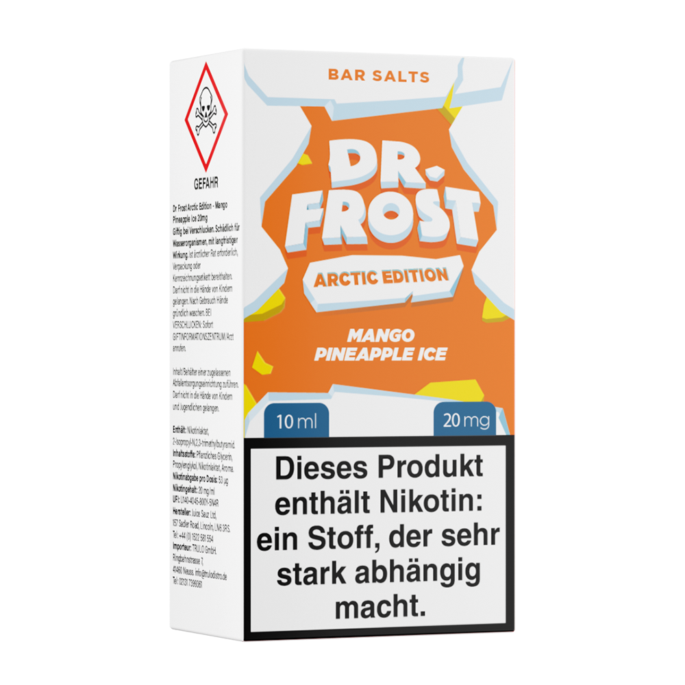 Dr. Frost Nikotinsalz - Mango Pineapple Ice - Liquid 20mg 10ml Flasche