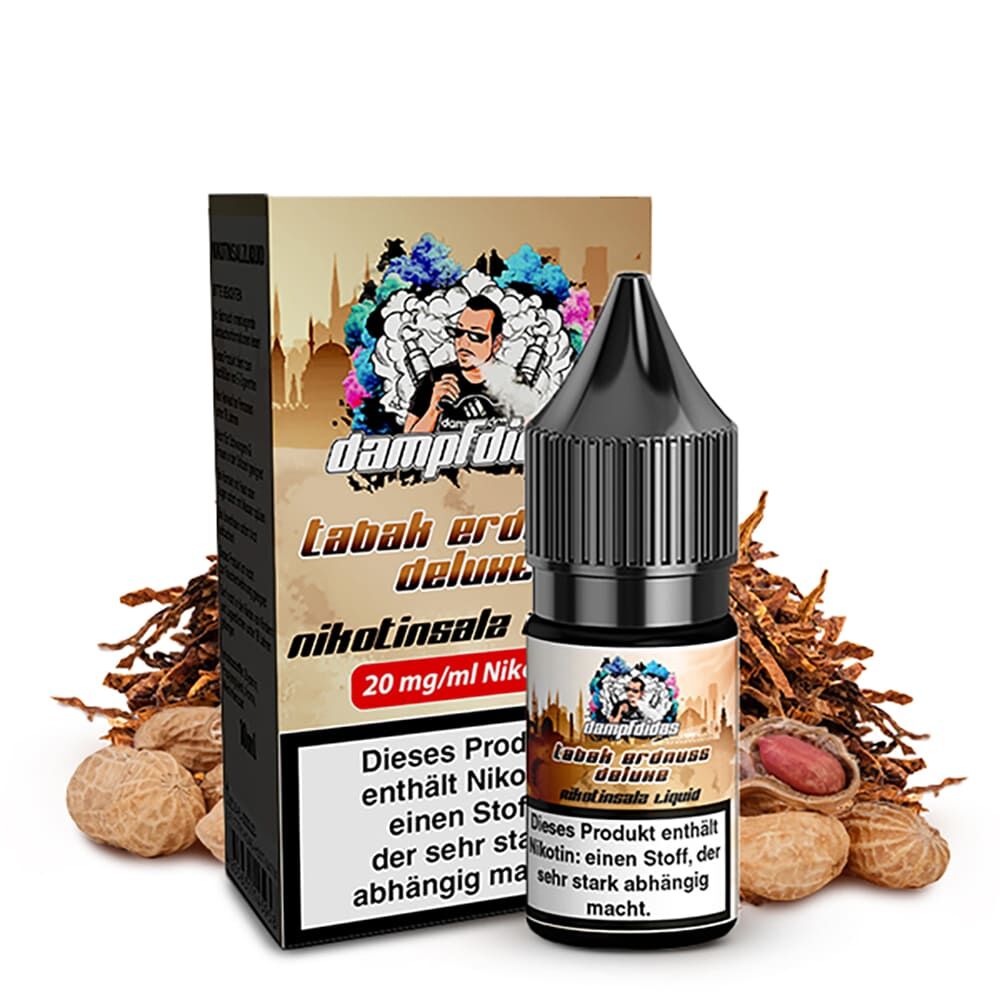 Dampfdidas Nikotinsalz - Tabak Erdnuss Deluxe - 10ml Liquid 20mg Dampfdidas Nikotinsalz - Tabak Erdnuss Deluxe - 10ml Liquid 20mg