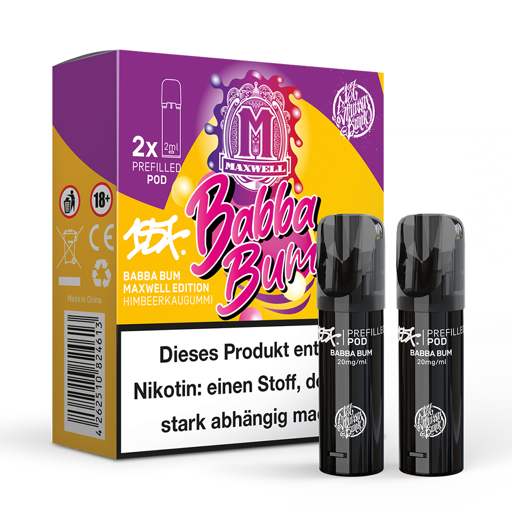 2x 187 Strassenbande Einweg Pod - Babba Bum Maxwell Edition - 20mg Nikotinsalz 2ml