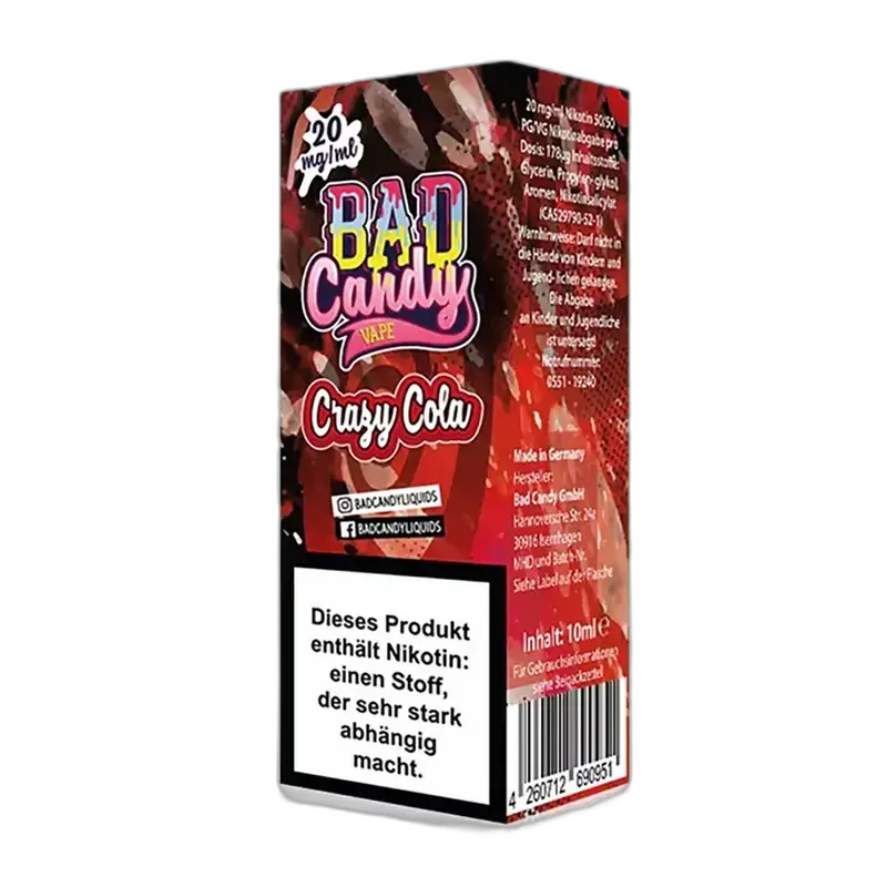 Bad Candy Nikotinsalz - Crazy Cola - 10ml Liquid 20mg