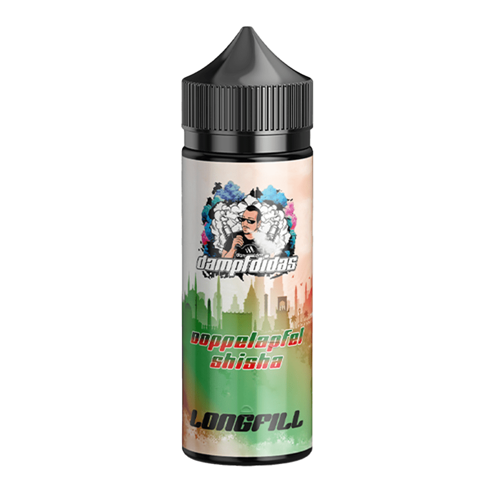 Dampfdidas Longfill - Doppelapfel Shisha - 10ml Aroma in 120ml Flasche