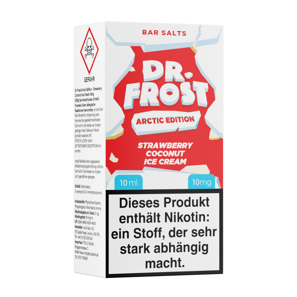 Dr. Frost Nikotinsalz - Strawberry Coconut Ice Cream - Liquid 10mg 10ml Flasche