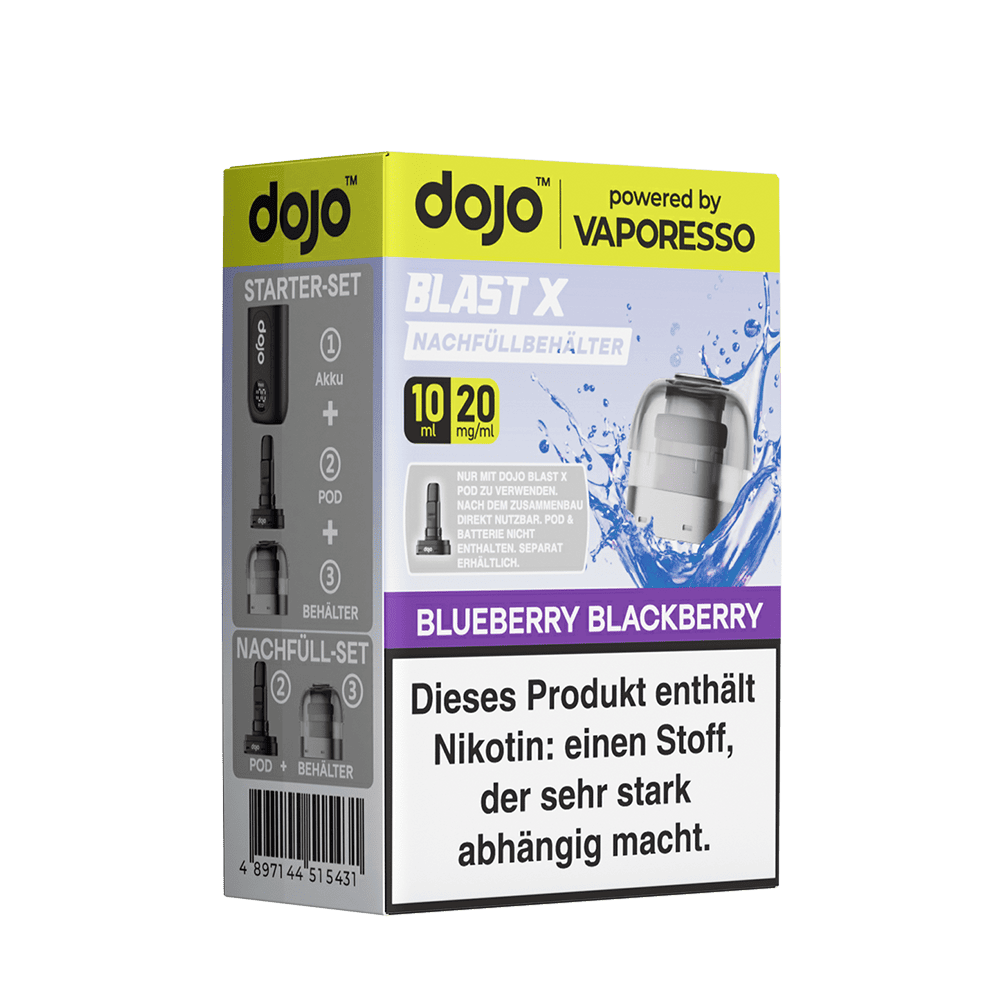 Vaporesso dojo Blast X Einweg Pod - Blueberry Blackberry - 20mg Nikotinsalz 10ml
