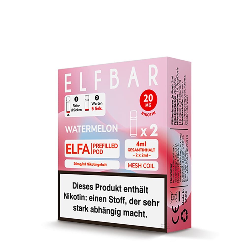 2x Elfbar Elfa Einweg Pod - Watermelon - 20mg Nikotinsalz 2ml