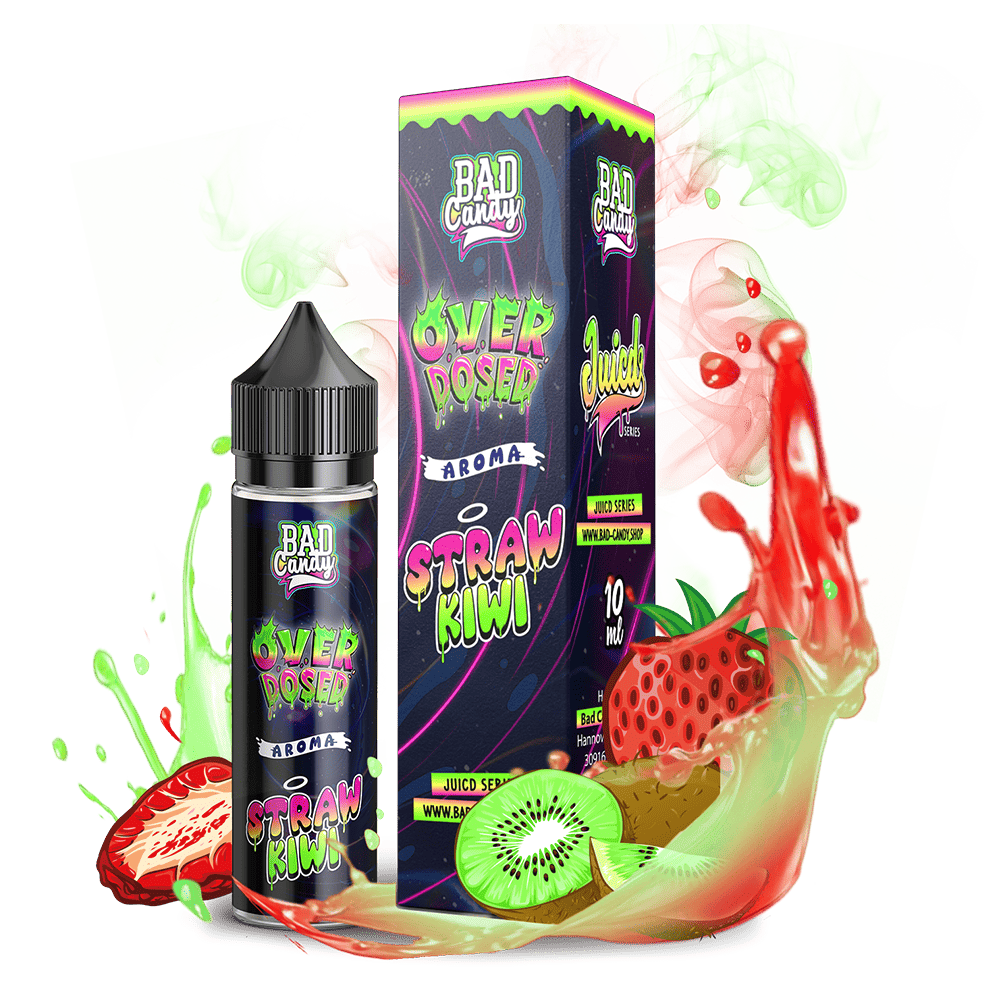 Bad Candy Longfill - Straw Kiwi - Overdosed 10ml Aroma in 60 ml Flasche