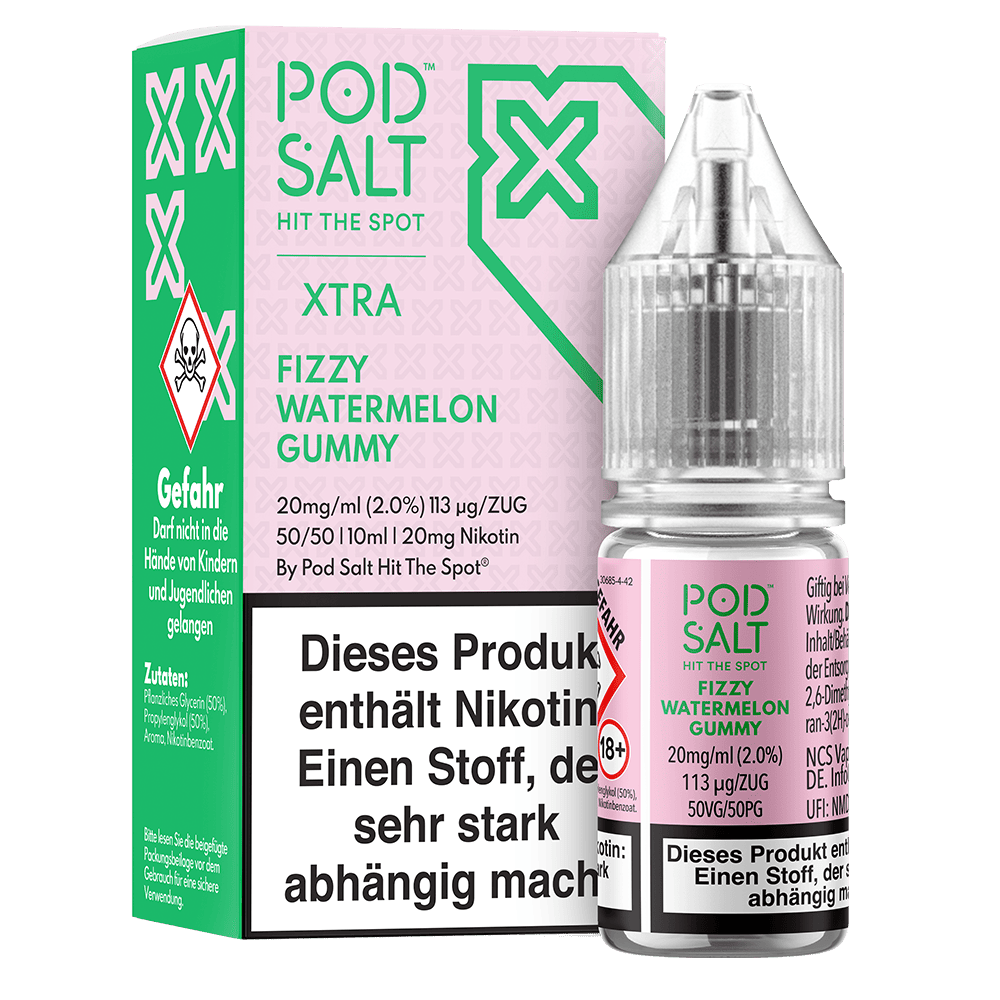 Pod Salt Xtra Nikotinsalz - Fizzy Watermelon Gummy - Liquid 20mg 10ml