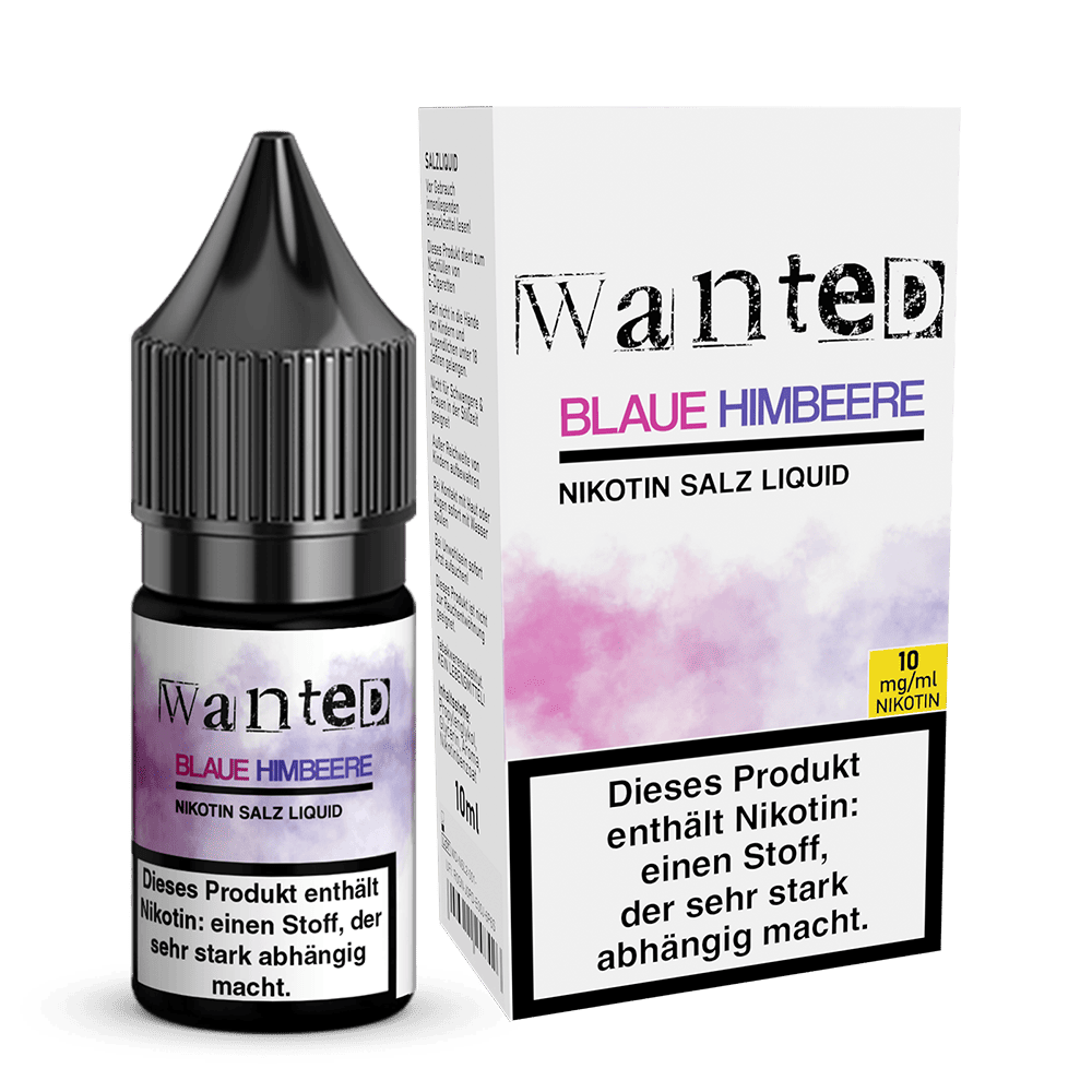 Wanted Nikotinsalz - blaue Himbeere - Overdosed 10ml Liquid 10mg