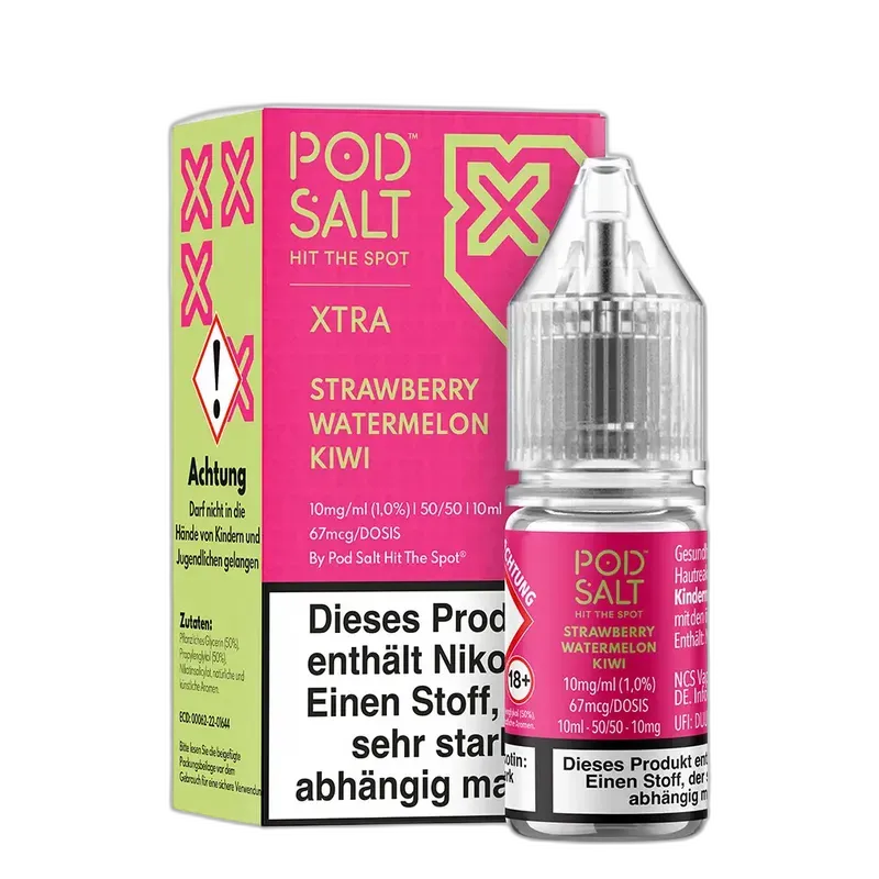 Pod Salt Xtra Nikotinsalz - Strawberry Watermelon Kiwi - 10ml Liquid 10mg