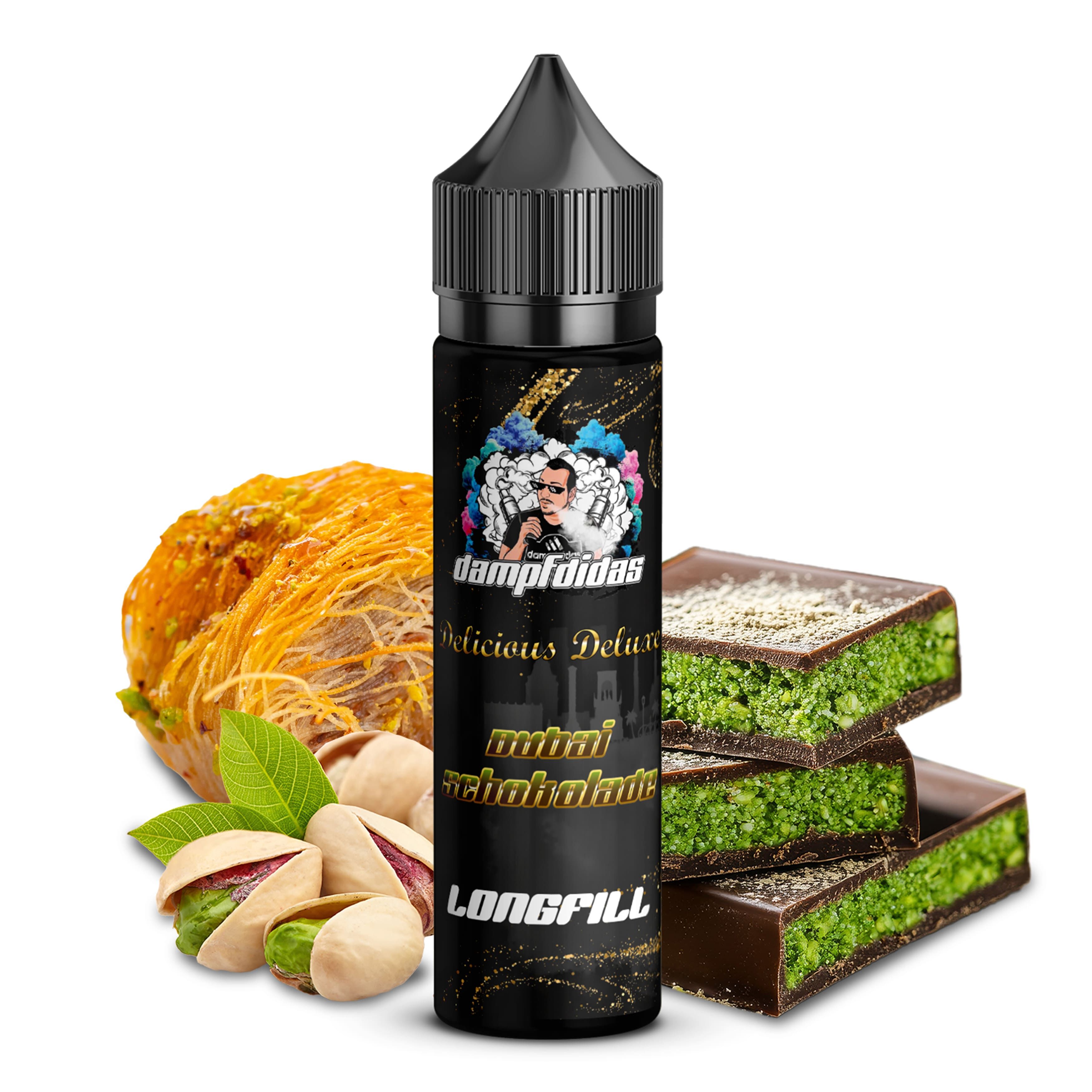 Dampfdidas Longfill - Dubai Schokolade - 10ml Aroma in 60ml Flasche