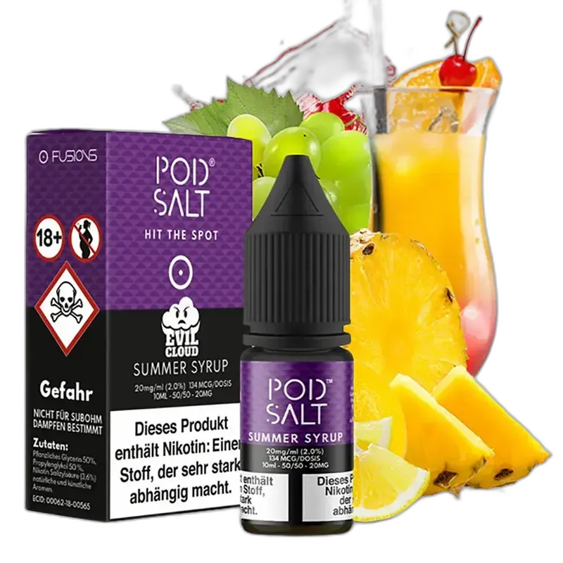 Pod Salt Fusion - Summer Syrup - 10ml Liquid 20mg Nikotinsalz
