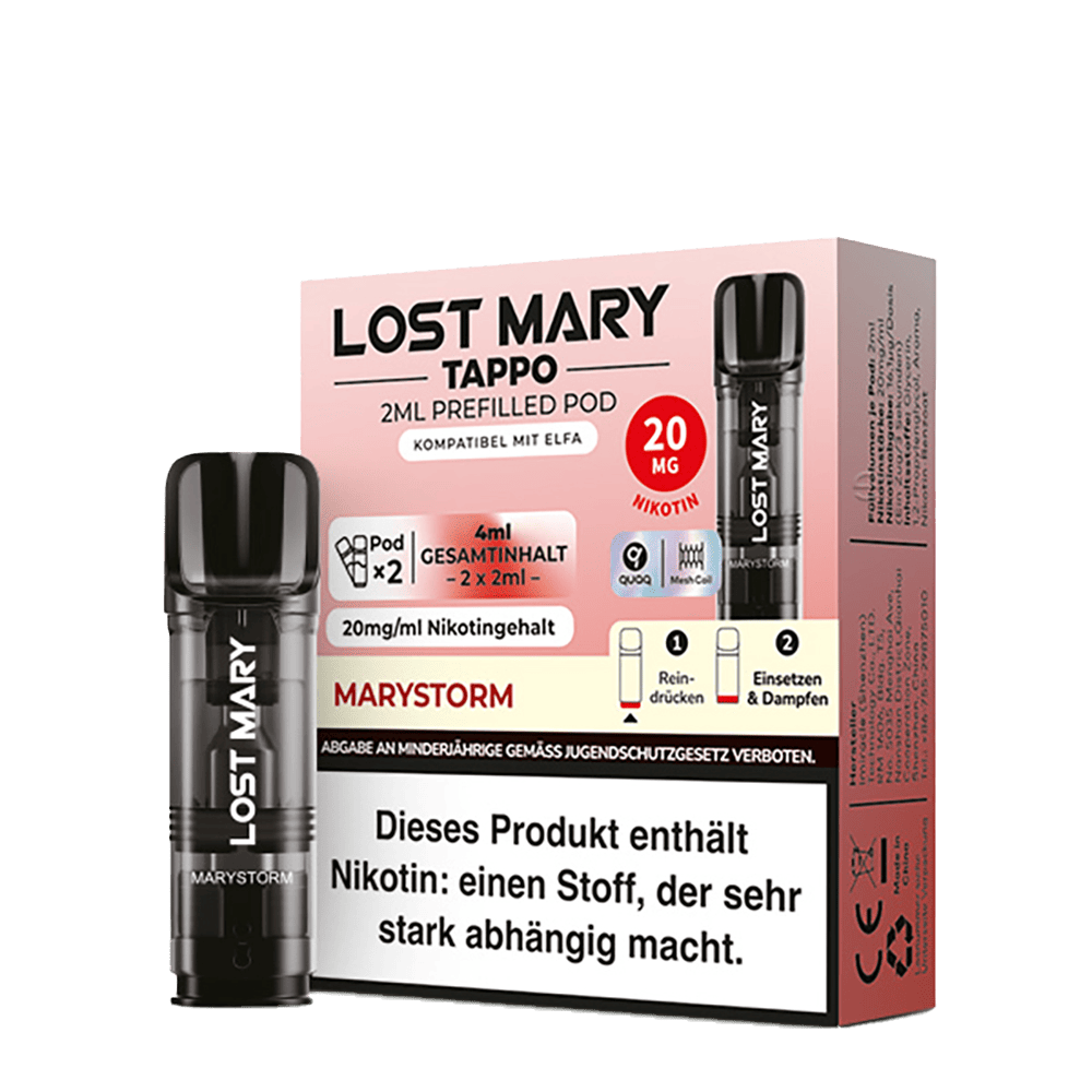 2x Lost Mary Tappo Einweg Pod - Marystorm - 20mg Nikotinsalz 2ml
