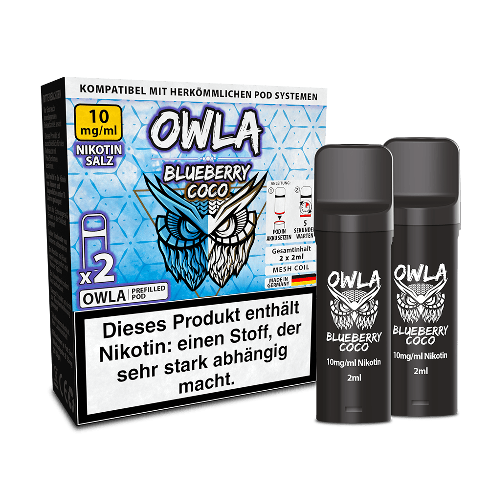 2x OWLA Einweg Pod - Blueberry Coco - 10mg Nikotinsalz 2ml