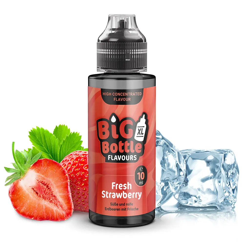 Big Bottle Flavours Longfill - Fresh Strawberry - 10ml Aroma in 120ml Flasche