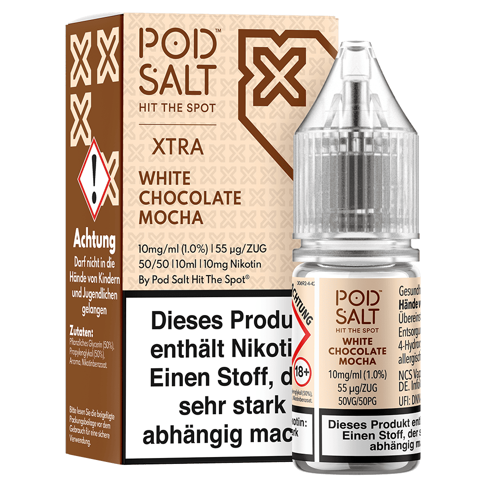 Pod Salt Xtra Nikotinsalz - White Chocolate Mocha - Liquid 10mg 10ml