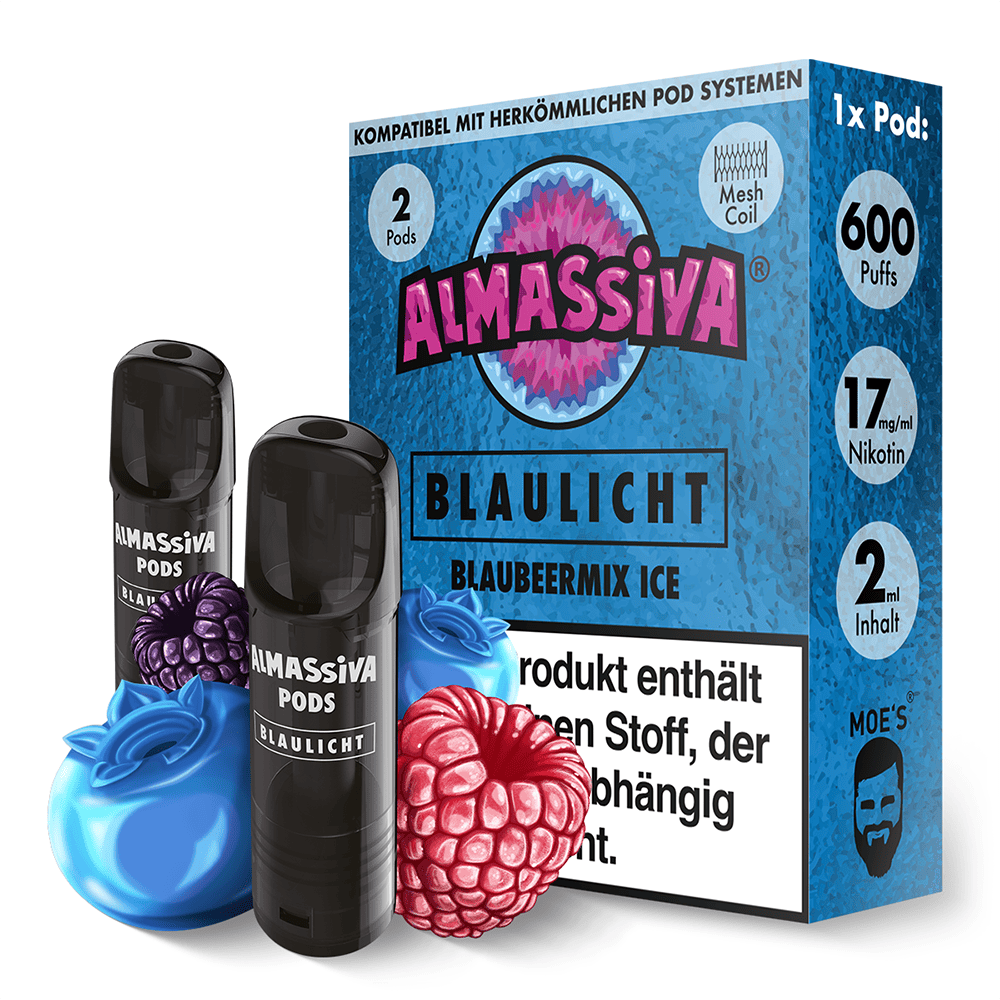 2x Almassiva Einweg Pod - Blaulicht - 17mg 2ml