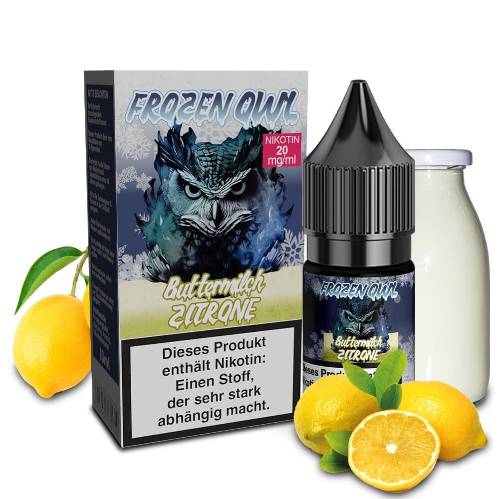 Frozen OWL Nikotinsalz - Buttermilch Zitrone - 10ml Liquid 20mg Frozen OWL Nikotinsalz - Buttermilch Zitrone - 10ml Liquid 20mg