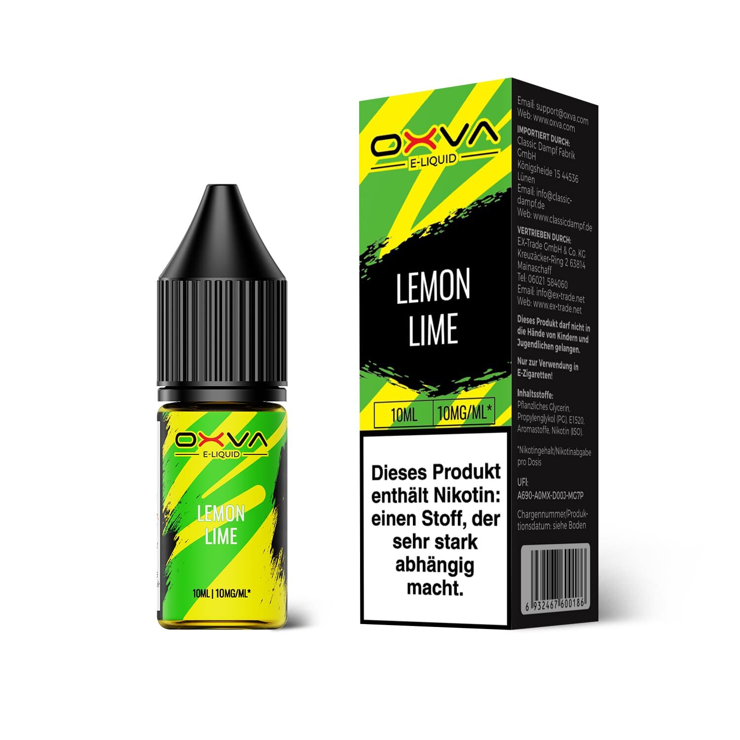 Oxva E-Liquid Nikotinsalz - Lemon Lime - 10ml Liquid 10mg