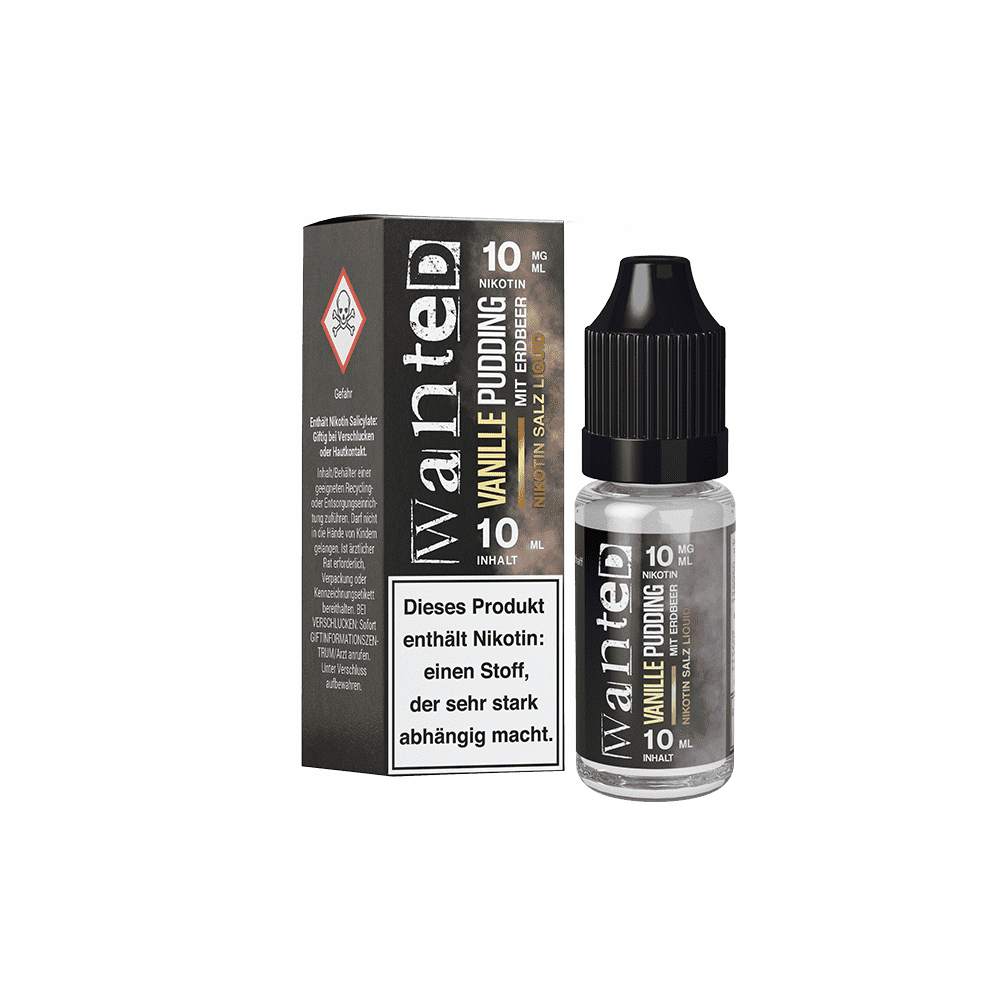 Wanted Nikotinsalz - Vanillepudding mit Erdbeer - Overdosed 10ml Liquid 10mg