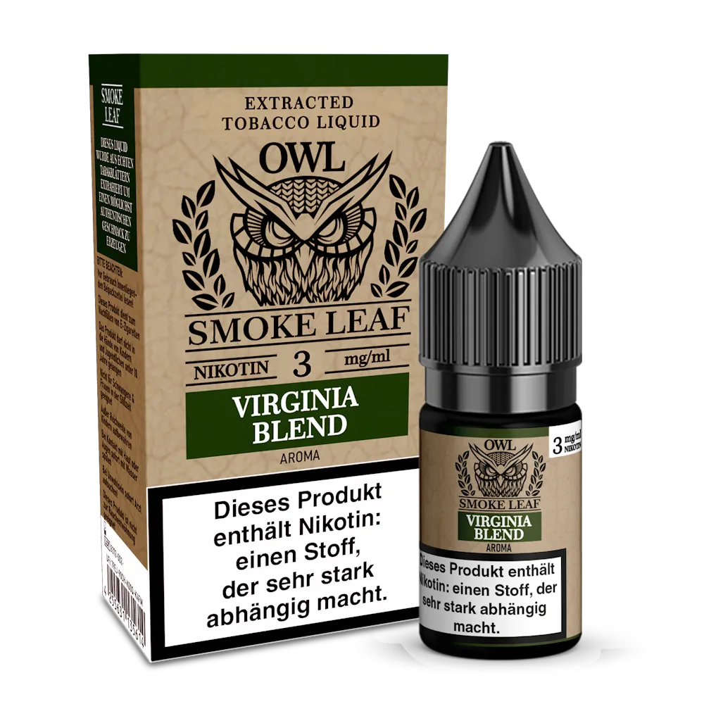 OWL Smoke Leaf Liquid - Virginia Blend Tobacco - 10ml 3mg