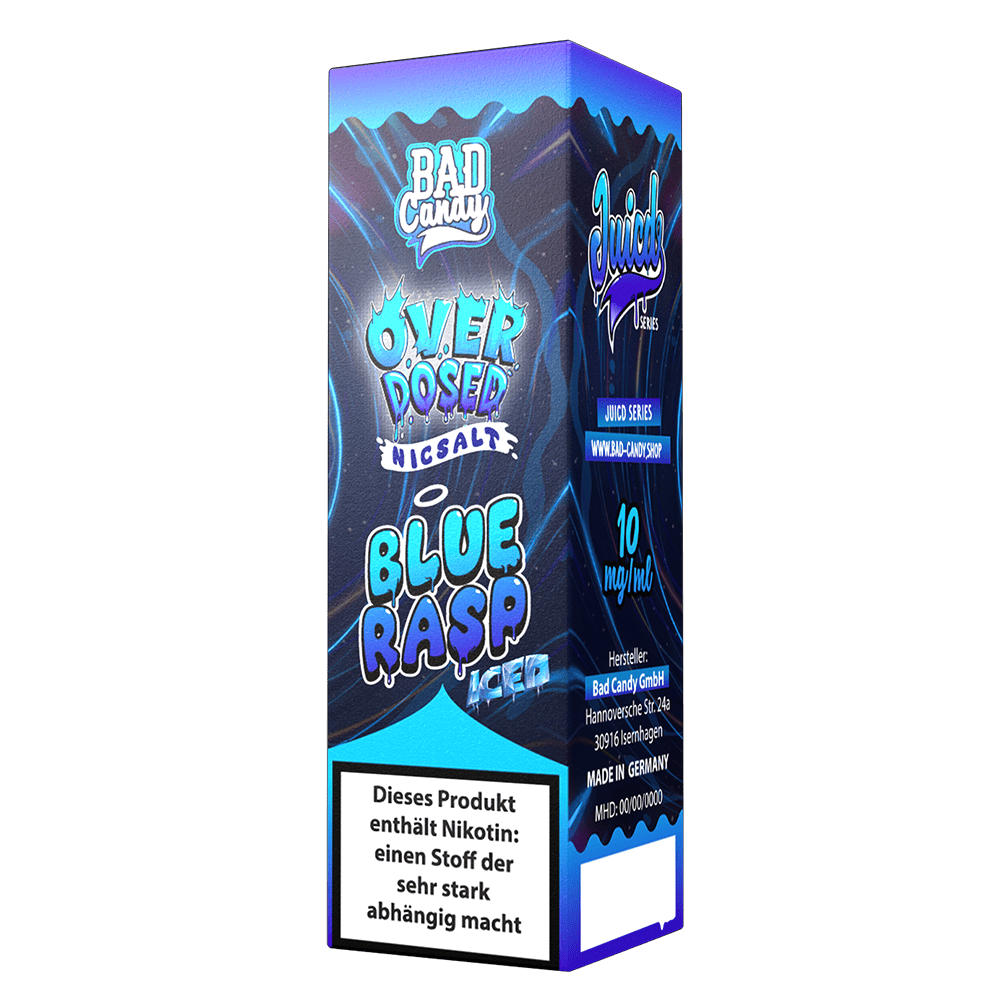 Bad Candy Nikotinsalz - Blue Rasp Iced - Overdosed 10ml Liquid 20mg