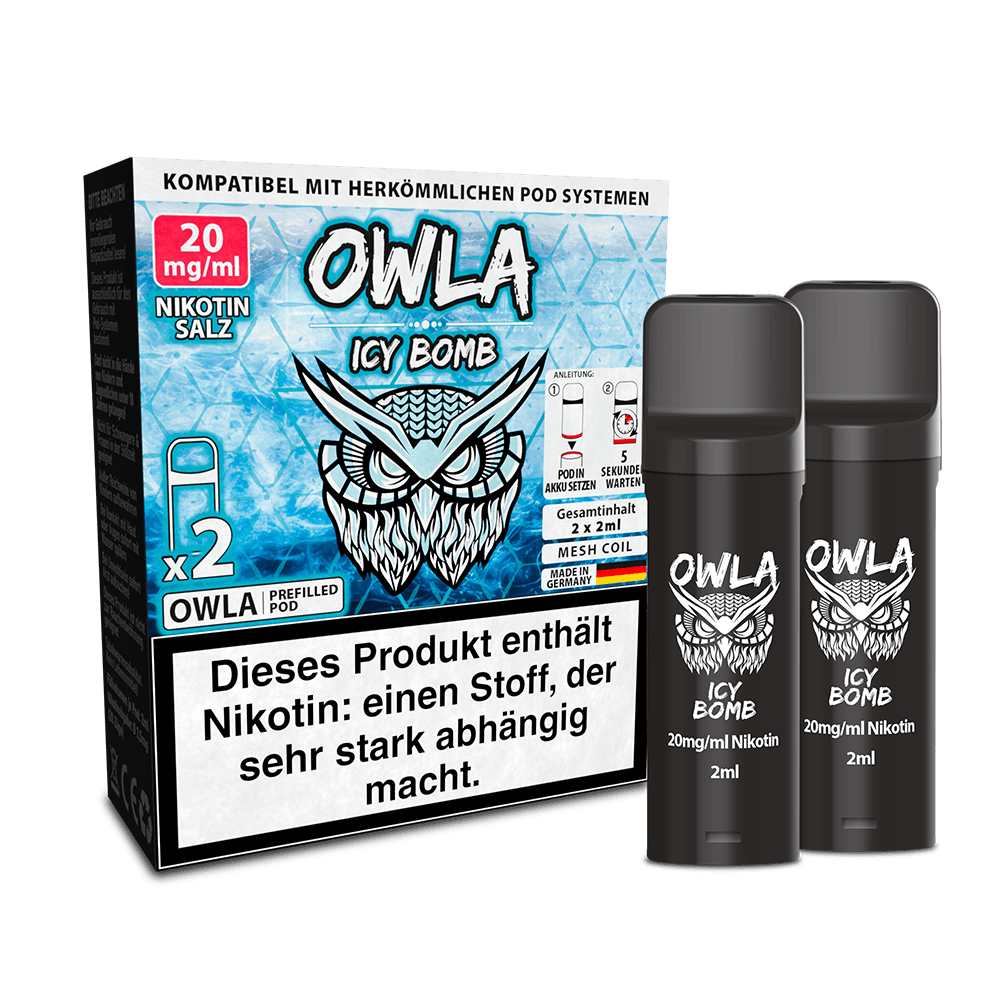 2x OWLA Einweg Pod - Icy Bomb - 20mg Nikotinsalz 2ml