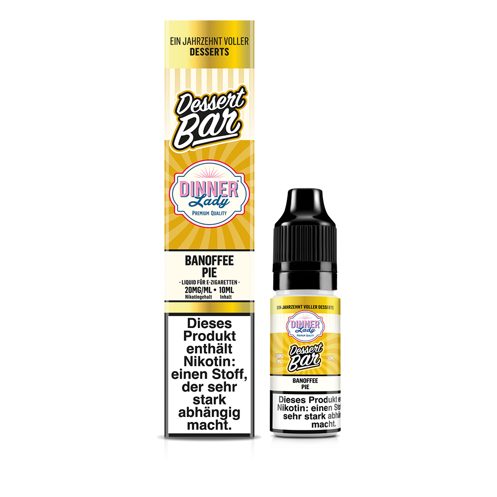 Dinner Lady Nikotinsalz - Banoffee Pie - 50/50 10ml Liquid 20mg Dinner Lady Nikotinsalz - Banoffee Pie - 50/50 10ml Liquid 20mg