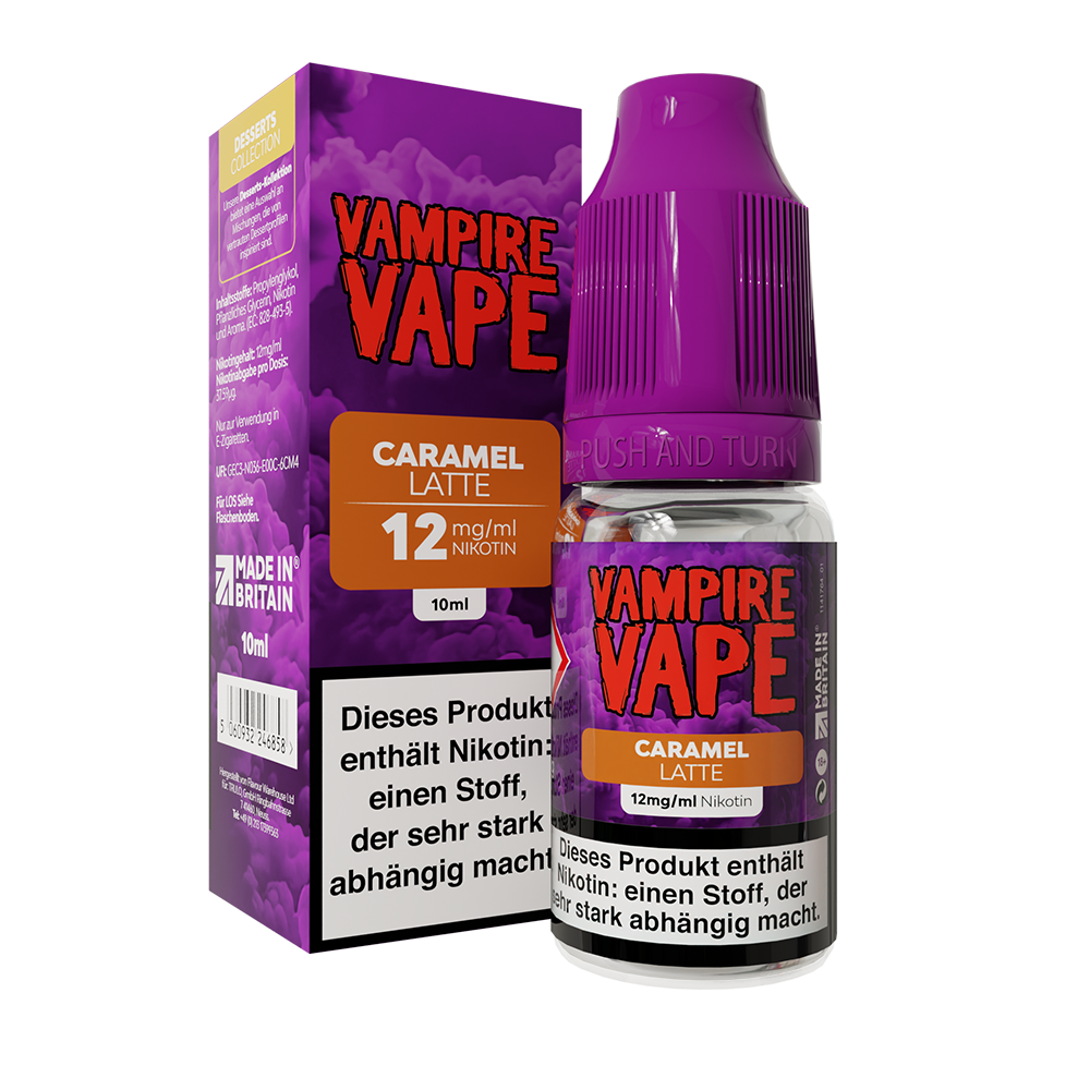 Vampire Vape Caramel Latte Liquid 10ml 12mg Vampire Vape Caramel Latte Liquid 10ml 12mg