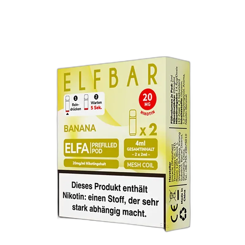 2x Elfbar Elfa Einweg Pod - Banana - 20mg Nikotinsalz 2ml