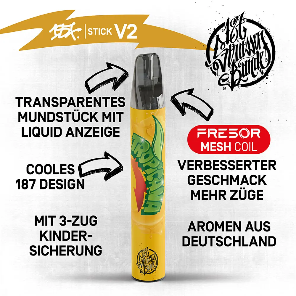 187 Strassenbande Stick V2 - Tropicana - 20mg Nikotinsalz 2ml