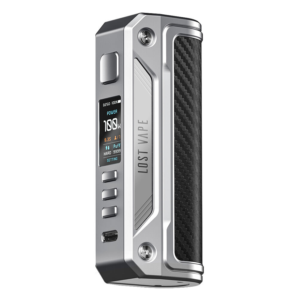 Lost Vape Thelema Solo 100W Mod Silver Carbon Fiber Lost Vape Thelema Solo 100W Mod Silver Carbon Fiber