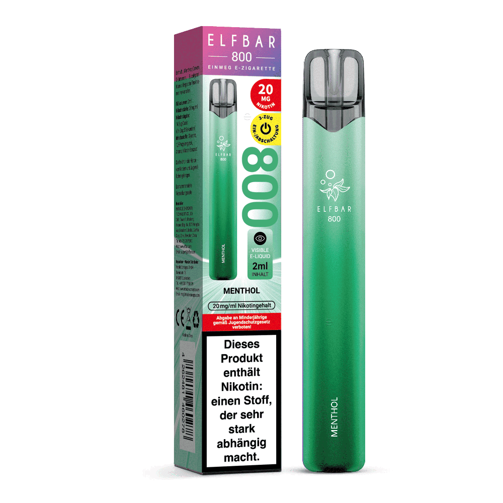 Elfbar 800 Einweg E-Zigarette - Menthol - 20mg