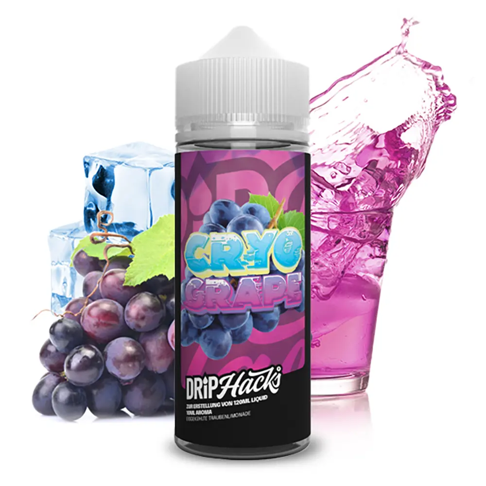 Drip Hacks Longfill - Cryo Grape - 10ml Aroma in 120ml Flasche