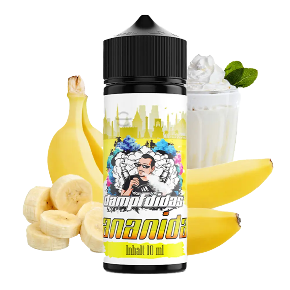 Dampfdidas Longfill - Bananidas - 10ml Aroma in 120ml Flasche