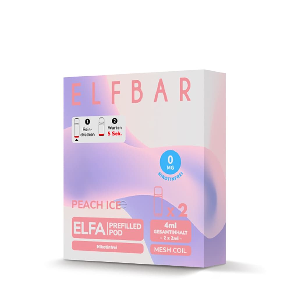 2x Elfbar Elfa Einweg Pod - Peach Ice - 0mg 2ml