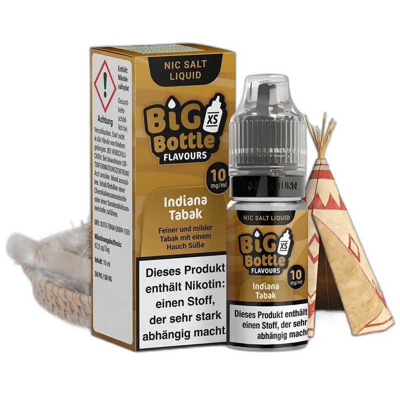 Big Bottle Flavours - Indiana Tabak - 10ml 10mg Nikotinsalz