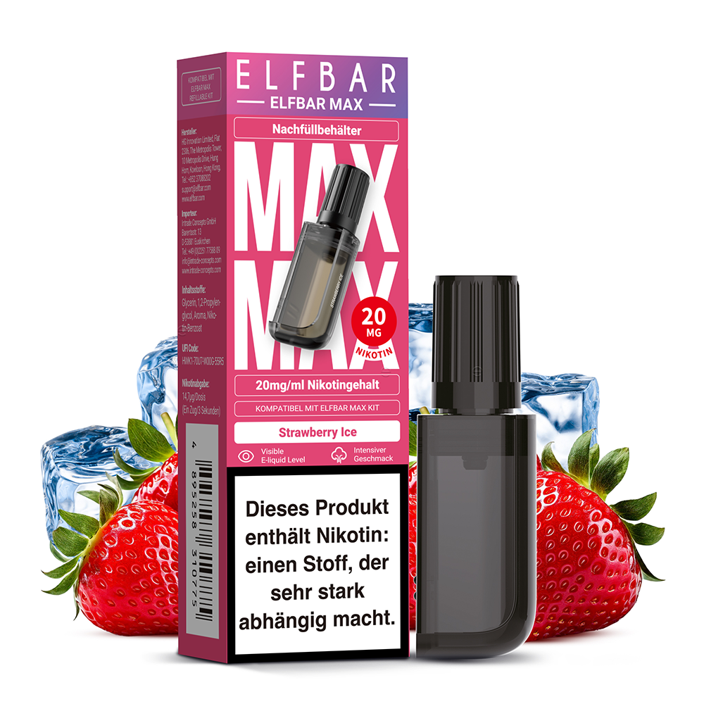 Elfbar MAX Refill Pod - Strawberry Ice - 20mg Nikotinsalz 10ml
