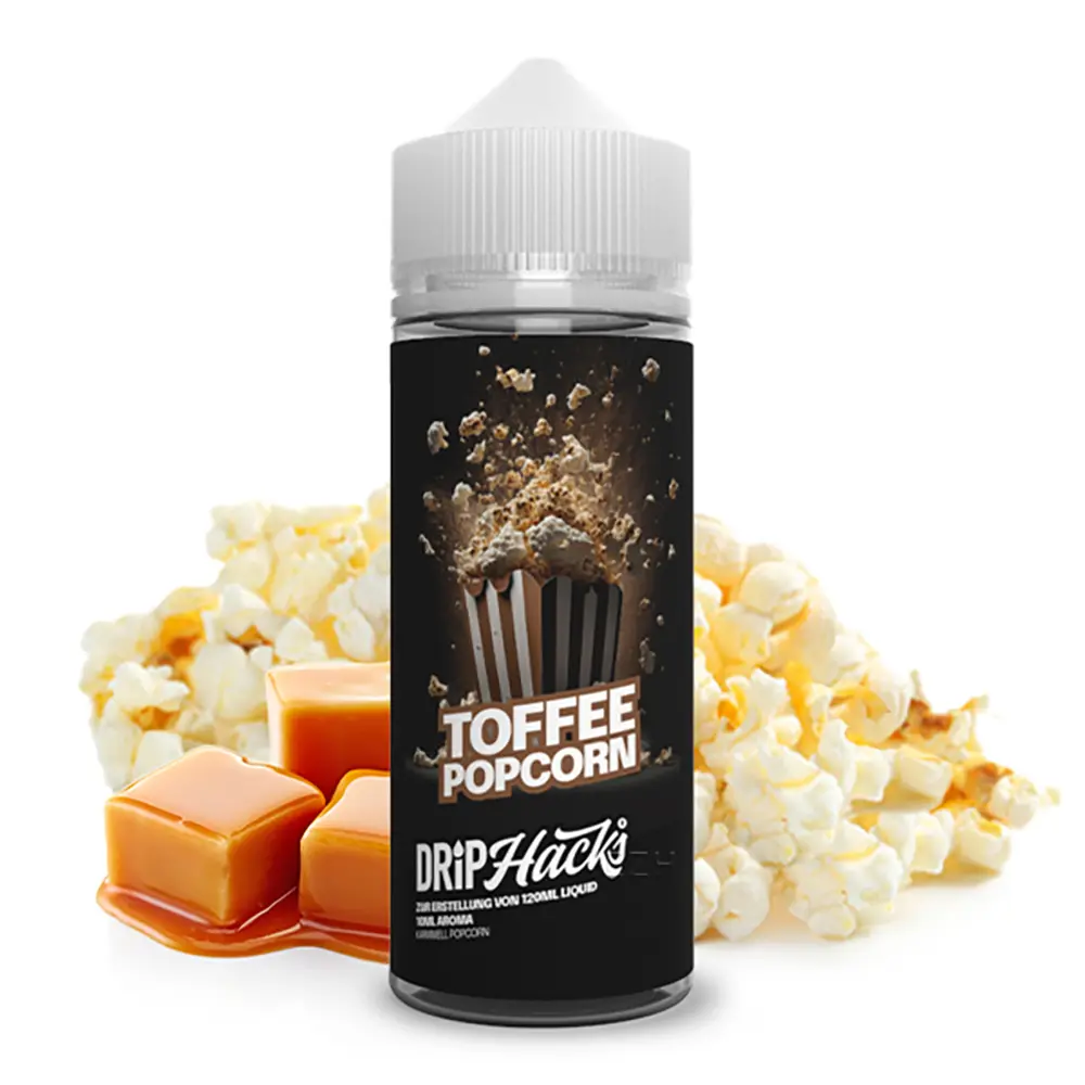 Drip Hacks Longfill - Toffee Popcorn - 10ml Aroma in 120ml Flasche
