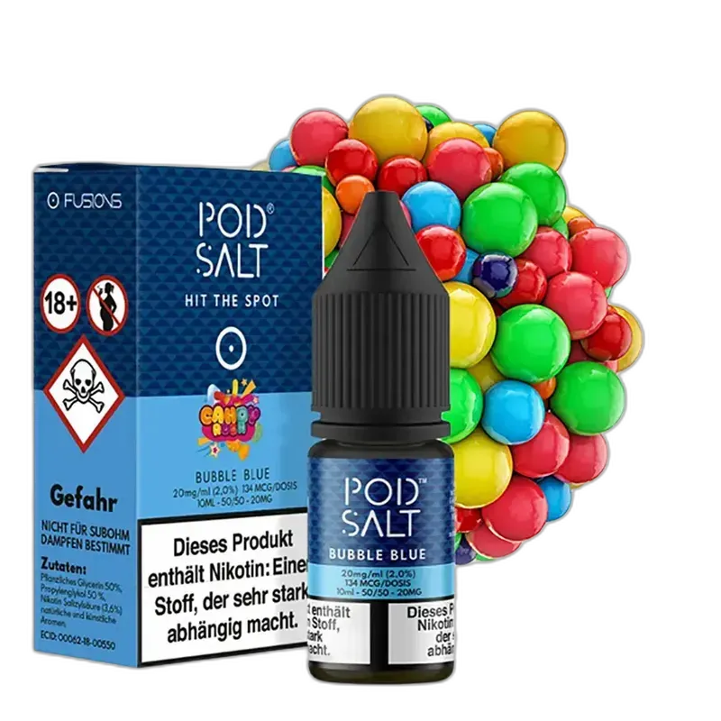 Pod Salt Fusion - Bubble Blue - 10ml Liquid 20mg Nikotinsalz